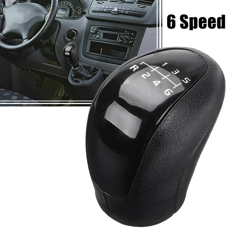 

11MM 6 Speed Car Manual Gear Shift Knob Plastic Black For Volkswagen VW Crafter I 2E 2F 2006-2011 Auto Transmission Handle Lever