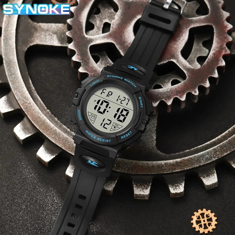 SYNOKE Outdoor Sport Watch 50M Waterproof Digital Men Fashion MultiFunction Waterproof Digital Watch Men 5