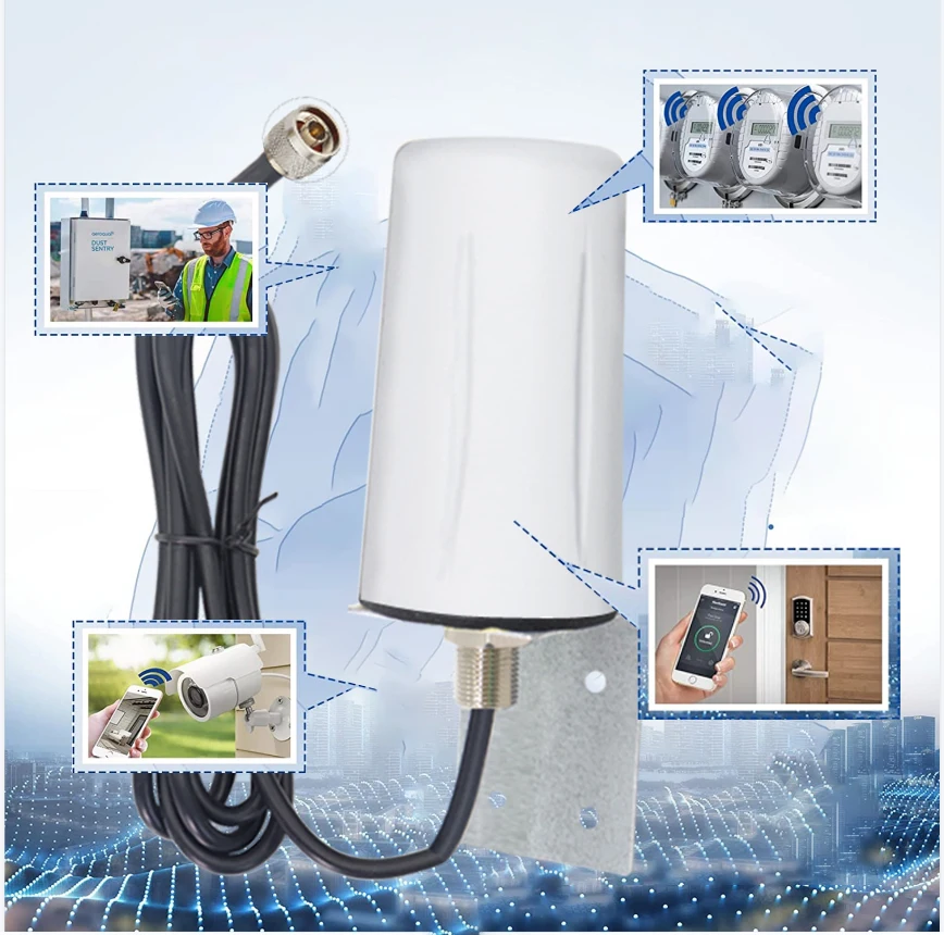 5G 4G 3G GSM TS9 커넥터 안테나 IP67 방수 실외/실내 LTE WiFi 옴니 15dbi 신호 증폭기 (3m 케이블 포함)