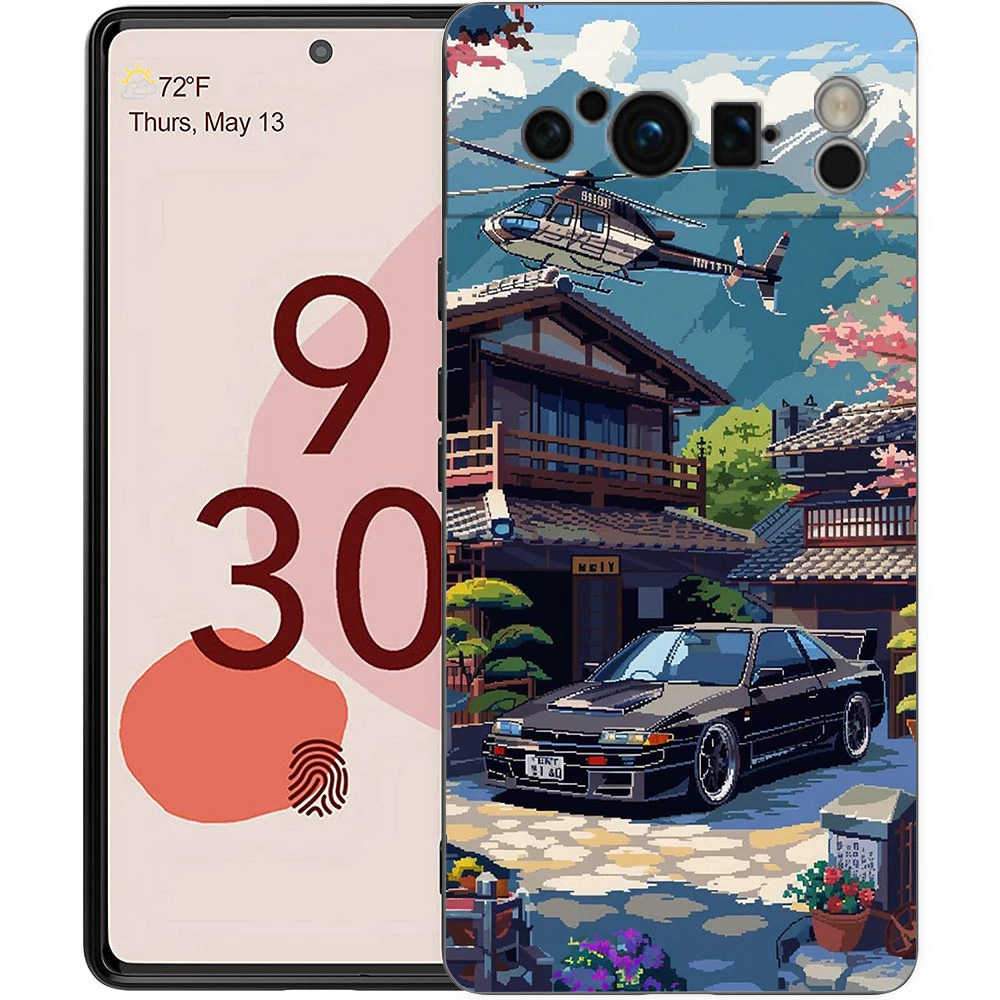 Tokyo Drift Sports Car Phone Case - Shockproof Soft Black TPU Shell