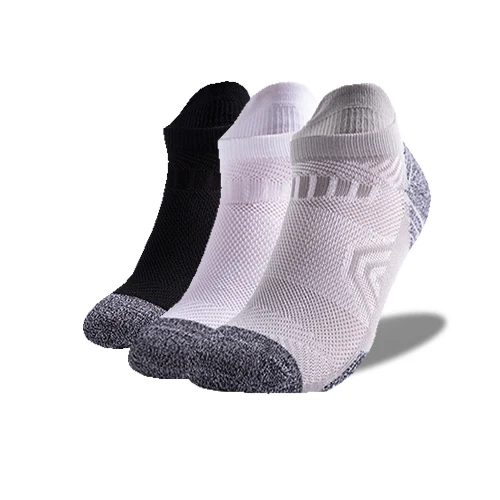 3Pairs/Lot Coolmax Cotton Socks Man Women Sport Running Sock Cycling Riding Bicycle Bike Football Breathable Basketball Sox blackwhitegray
