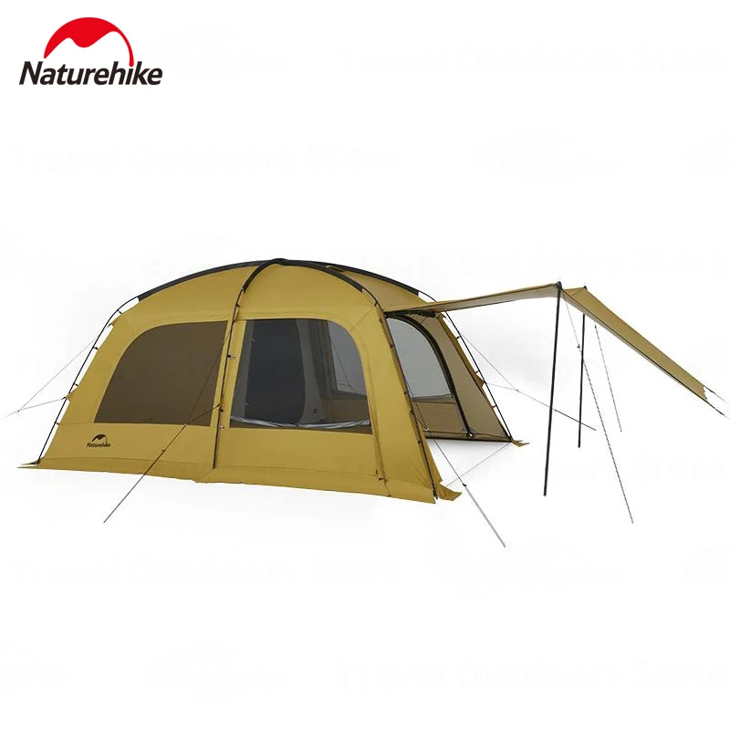 Naturehike Dunes 10.9 Camping Dome Tent Extended Canopy 5-6 People 4 Seasons Outdoor Waterproof Large Space Tent Chimney Hole