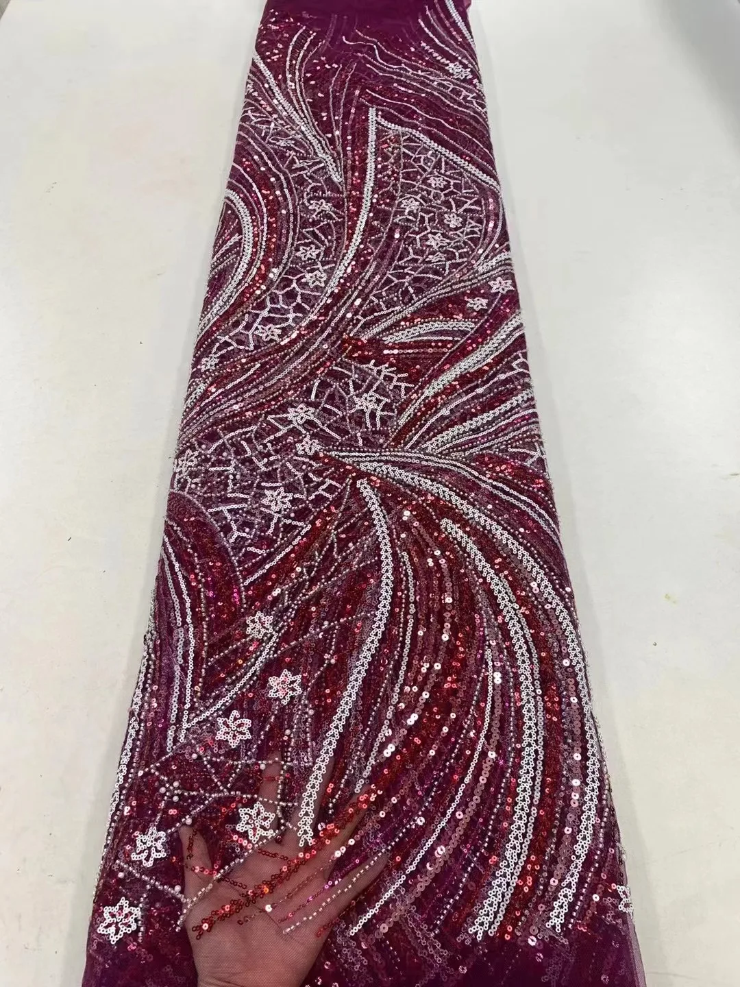 

African Lace Fabric 2023 High Quality French Lace Fabric With Brown Sequins Nigerian Lace Fabrics For Wedding Sewing