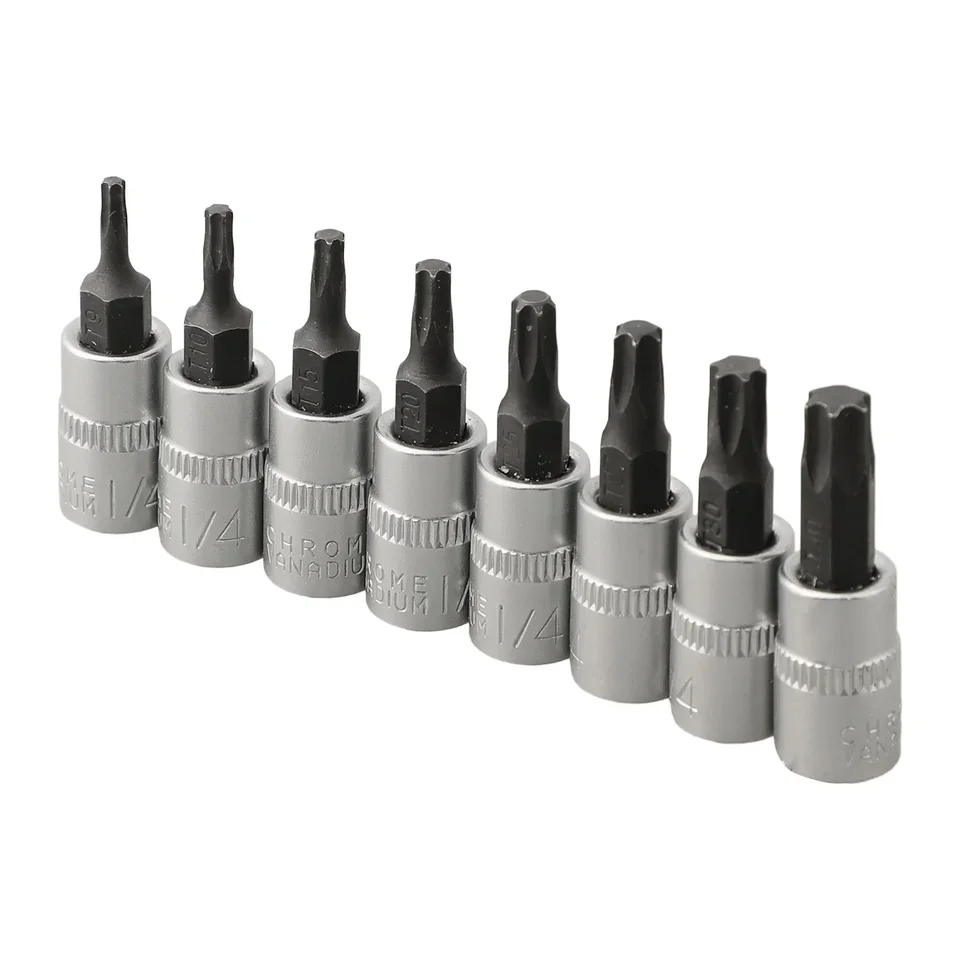 Sourcing Map 3pcs 1/4 Drive X T15 Torx Bit Socket, S2 Steel Bits Cr V Sockets 38mm Length Use 577590