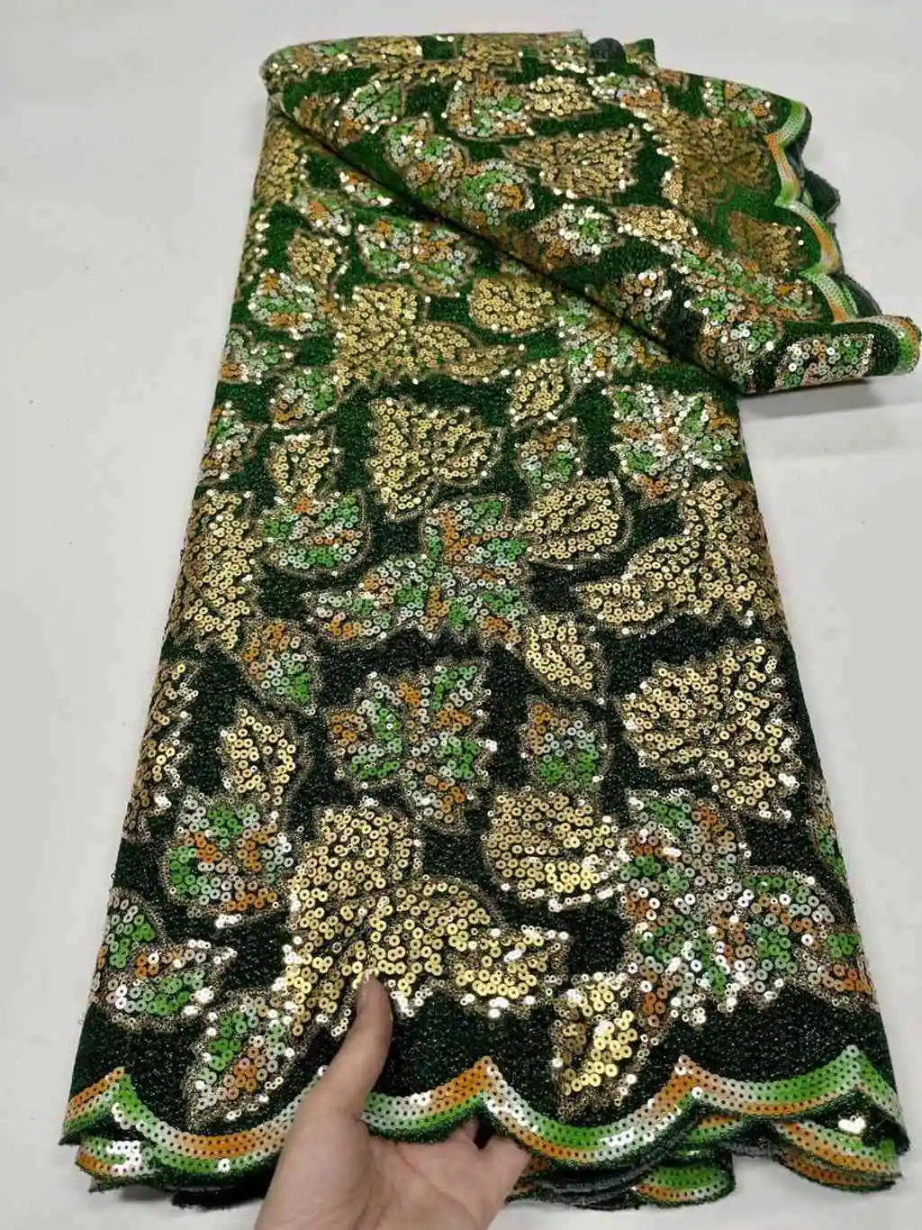 

2022 African High Quality Squinse French Tulle Velvet Lace Fabrics Embroidery Materials 5 yards Sewing For Party Wedding Dress