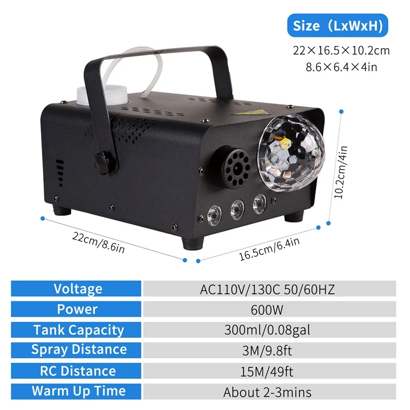 500W LED RGB Wireless Remote Control Fog Machine DJ Disco Smoke Machine For Party Wedding Halloween Stage Effect Fogger