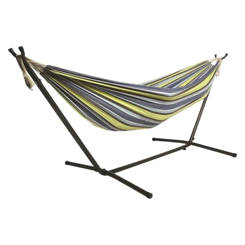 Luxurious Saharan Nights Patterned Double Hammock Combo with Stand, Ed Camping Hanging Bed for 2, and Carry Bag – Providing Se 2