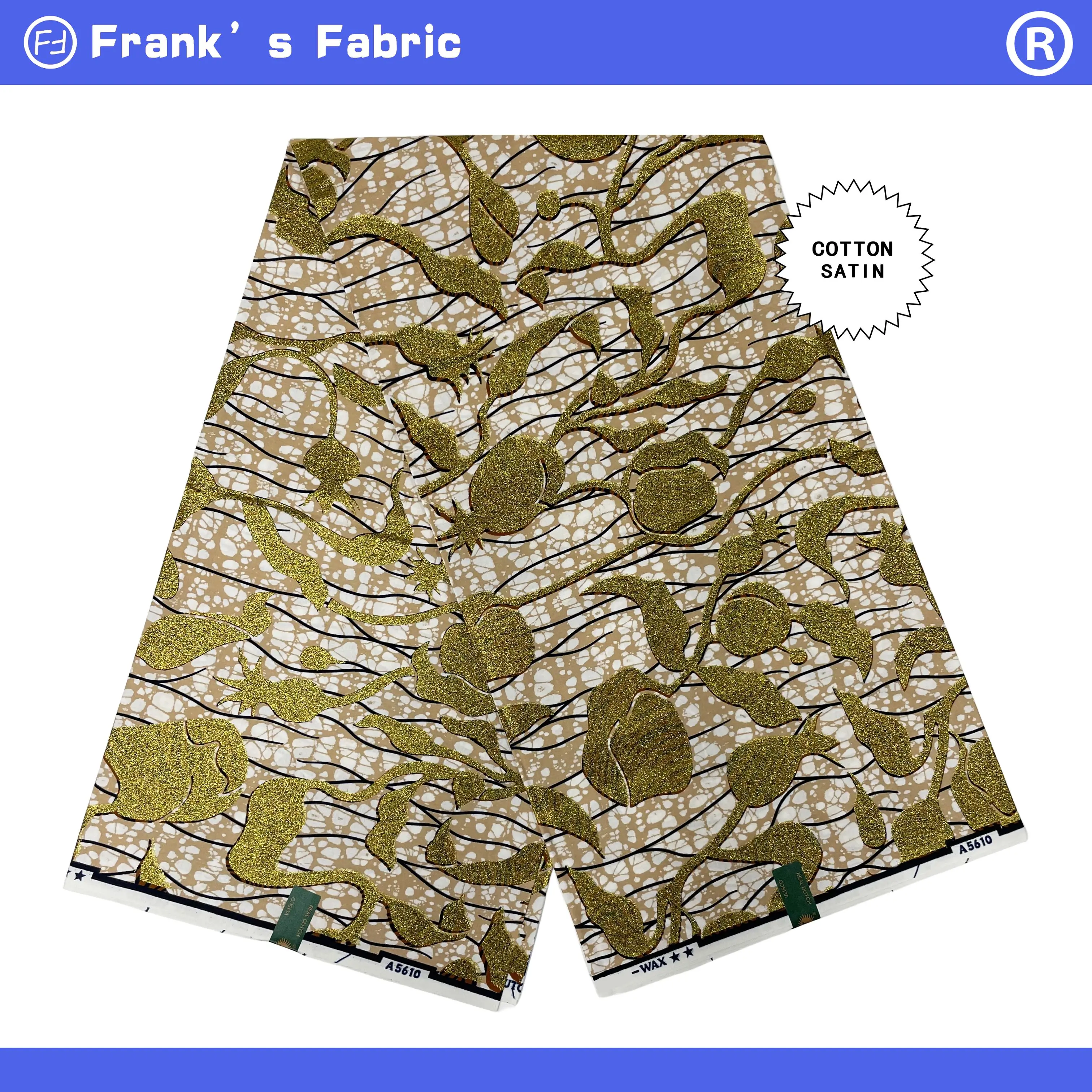 

Новинка 100%, Оригинальная Ткань Grand с блестящими блестками из искусственного воска, голландский батик из Анкары, ткань для шитья