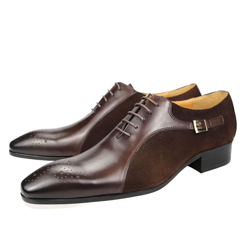 Business Men Leather Shoes Luxury Designer Leather Shoes Handmade Patchwork High Quality Sapato Social Masculino Oxford Man Shoe