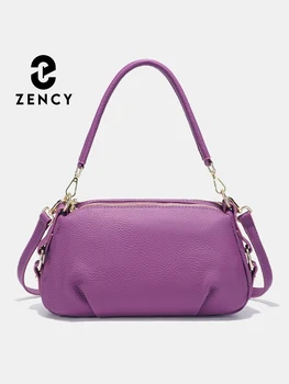 Zency Women's Genuine Leather Bag Simple High Quality Small Simple Pillow Handbag Female Shoulder Crossbody Ladies Leather Bag 1