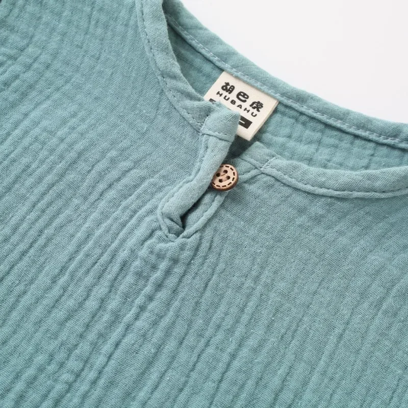 Baby Girls Boys  T Shirts Linen Cotton Boys Tops Children T-shirt  Summer Baby Boys Girls T-shirt Children Clothes Kids - 6