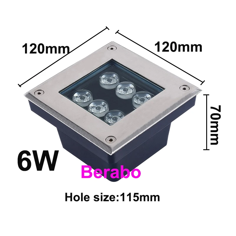 6W square 120mm