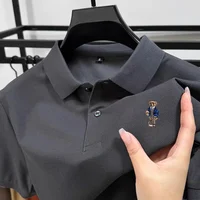 Polo d'été à manches courtes en coton de haute qualité pour hommes, marque de mode, ours en peluche brodé, T-shirt décontracté d'affaires de golf 3