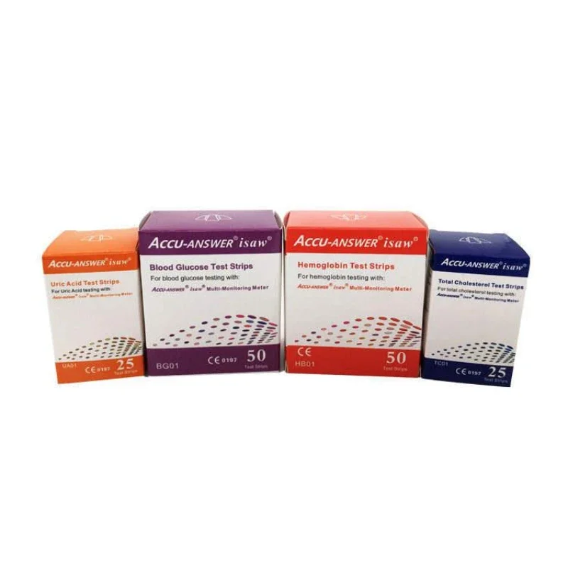 Blood Lipid Detector Accu-ANSWER isaw Fast check Class II Instrument classification 4 in 1 blood test hemoglobin test strips Uric Acid Cholesterol