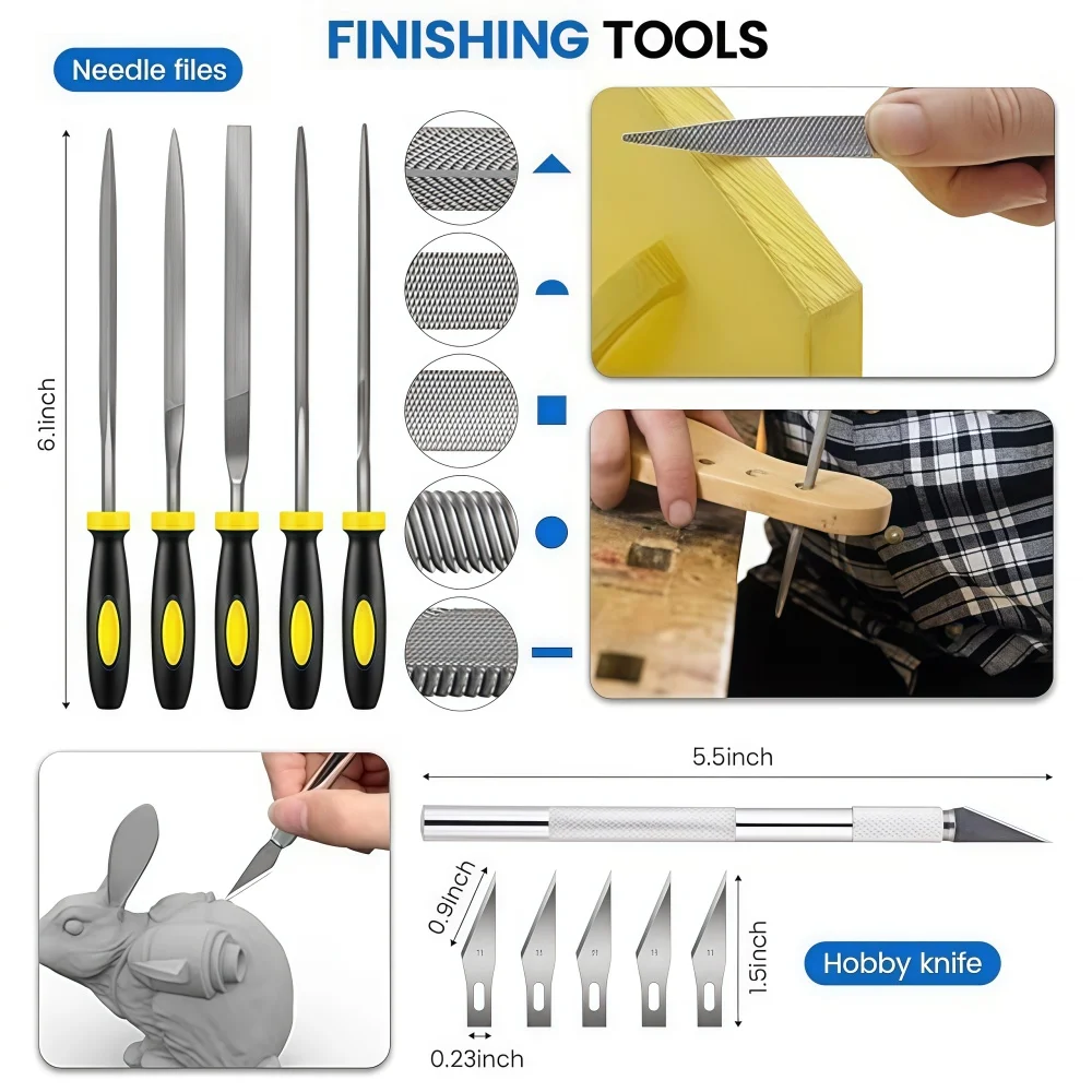 39Pcs 3D Printer Tools Kit FDM SLA Printer Parts Nozzle Cleaner Scraper File Brush Wire Cutter Engraving Knife Repair Tools Set - 3