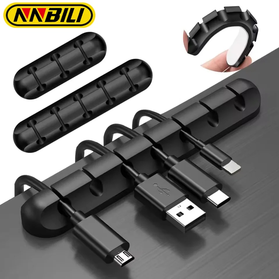 2024 USB Cable Organizer Silicone Self Adhesive Clips