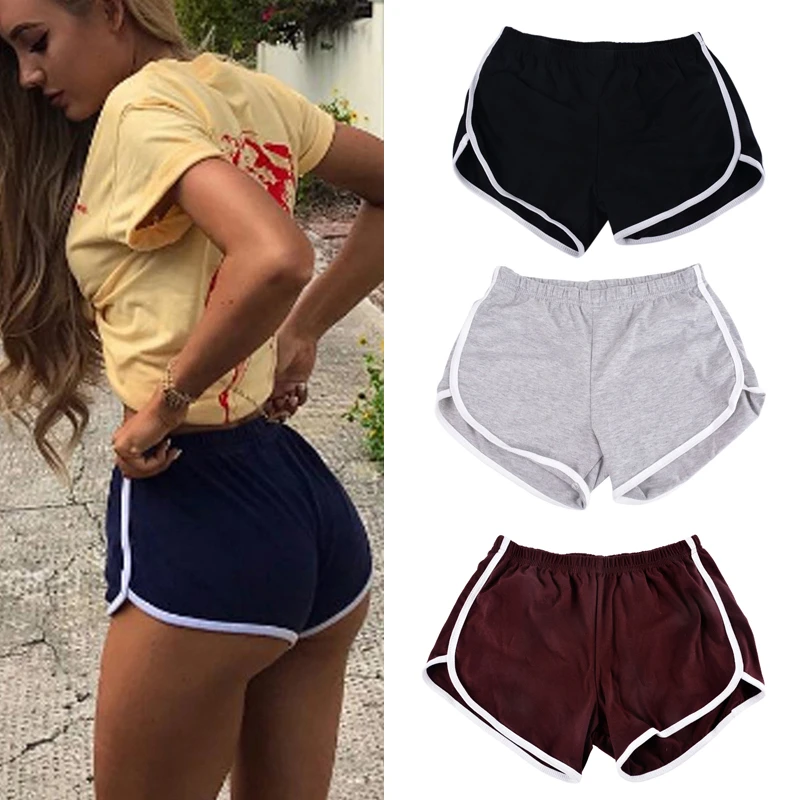 Pantalones cortos mujer, pantalón de gimnasio, cintura elástica, informal, correr y trotar, talla S XXL|Pantalones cortos| - AliExpress