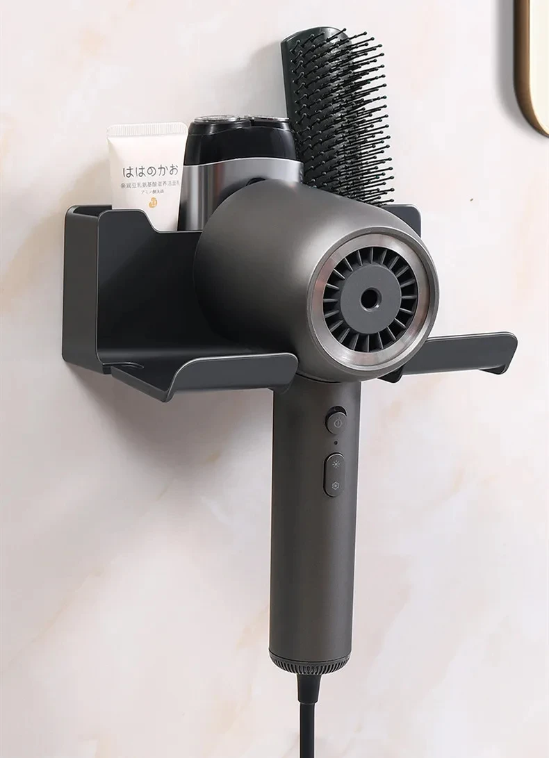 Wandmontierter Haartrocknerhalter für Dyson, Badezimmerregal ohne Bohren, Kunststoff-Haartrocknerständer, Badezimmer-Organizer – Detail 6
