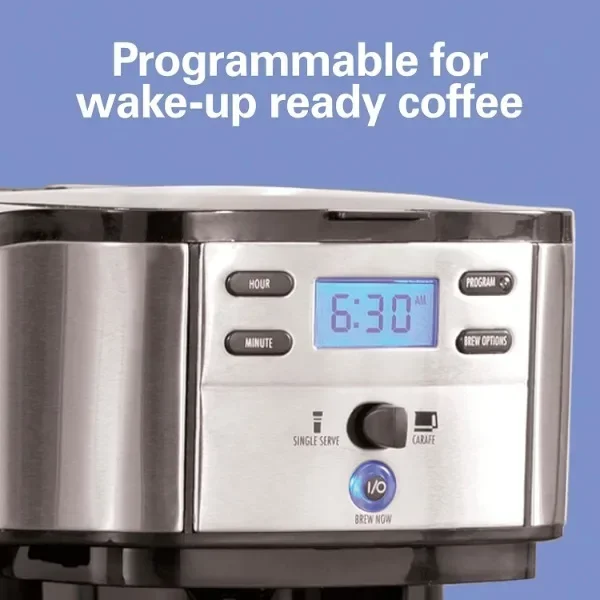 NEW NEW Hamilton Beach 2-Way 12 Cup Programmable Drip Coffee Maker & Single Serve Machine, Glass Carafe, Auto Pause and Pour 6