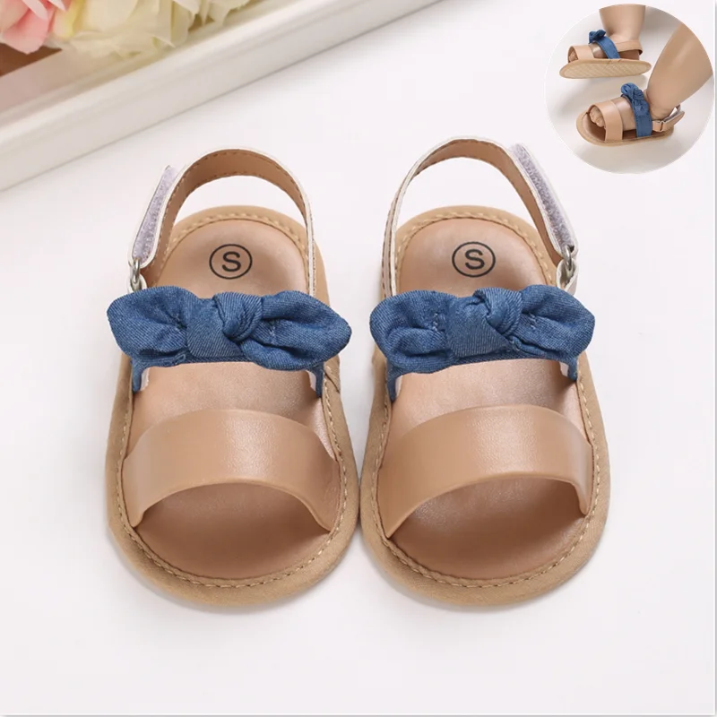 

VALEN SINA 0-18M Fashion Newborn Baby Girls Sandals Princess Shoes Infant Bowknot Toddler Summer Sandals PU Non-slip Shoes