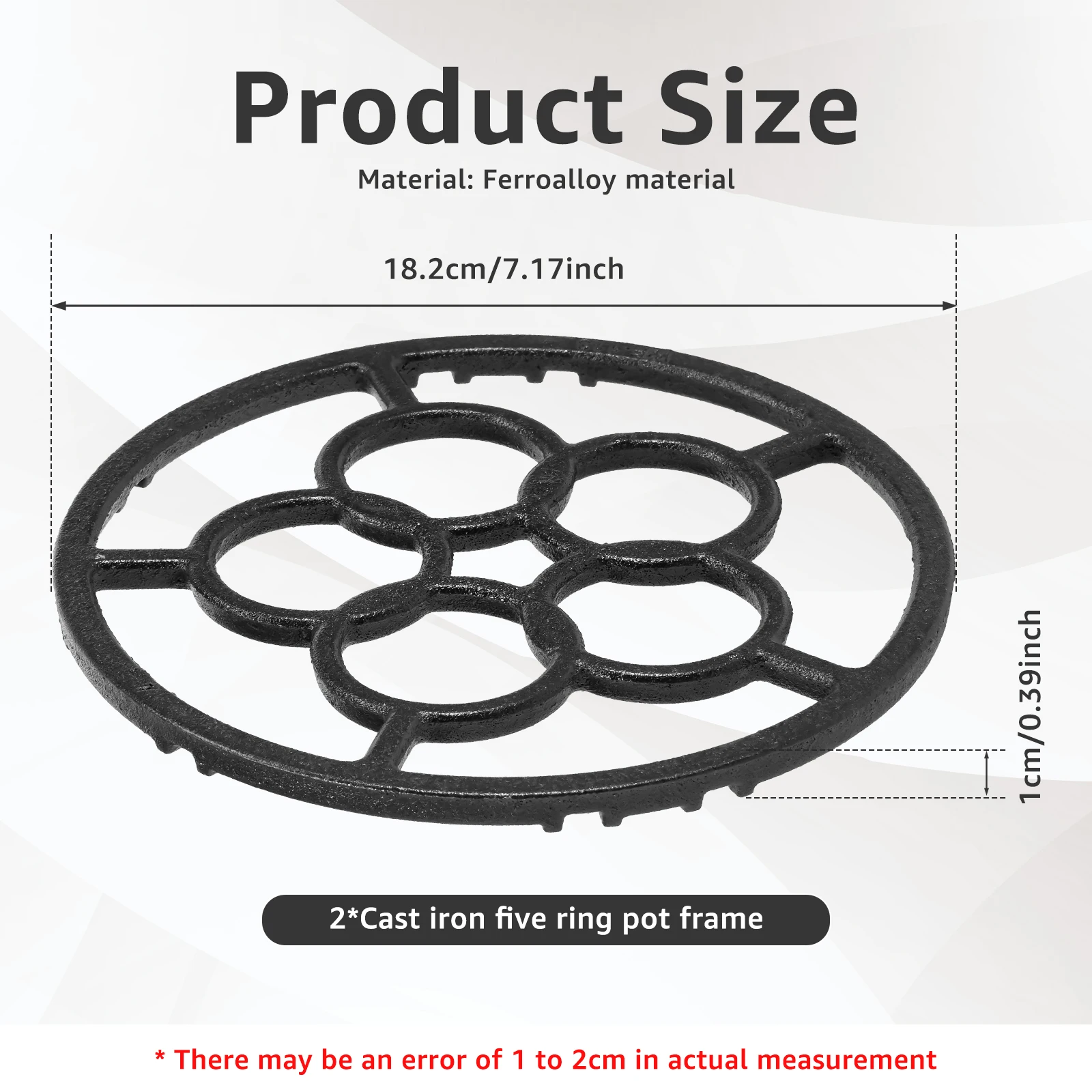 2 Pcs Gas Ring Reducer Iron Alloy Gas Hob Ring Stable Wok Support Rack Portable Anti Scald Stand for Kitchen Milk Pans Hot Pots gas stove accessories