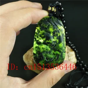 Certified Chinese Natural Black Green Jade Beauty princess Pendant Necklace Fashion Charm Jewellery Hand-Carved Lucky Amulet