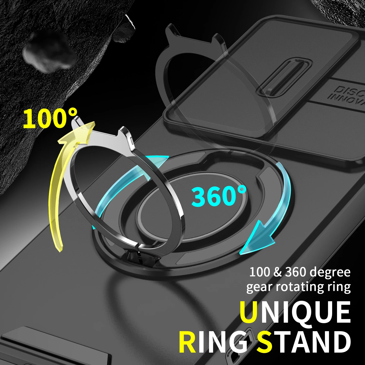 Fashion Metal Ring Kickstand Phone Case