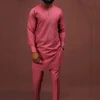 Kunle Round Neck Embroidery Long-sleeved Outfit