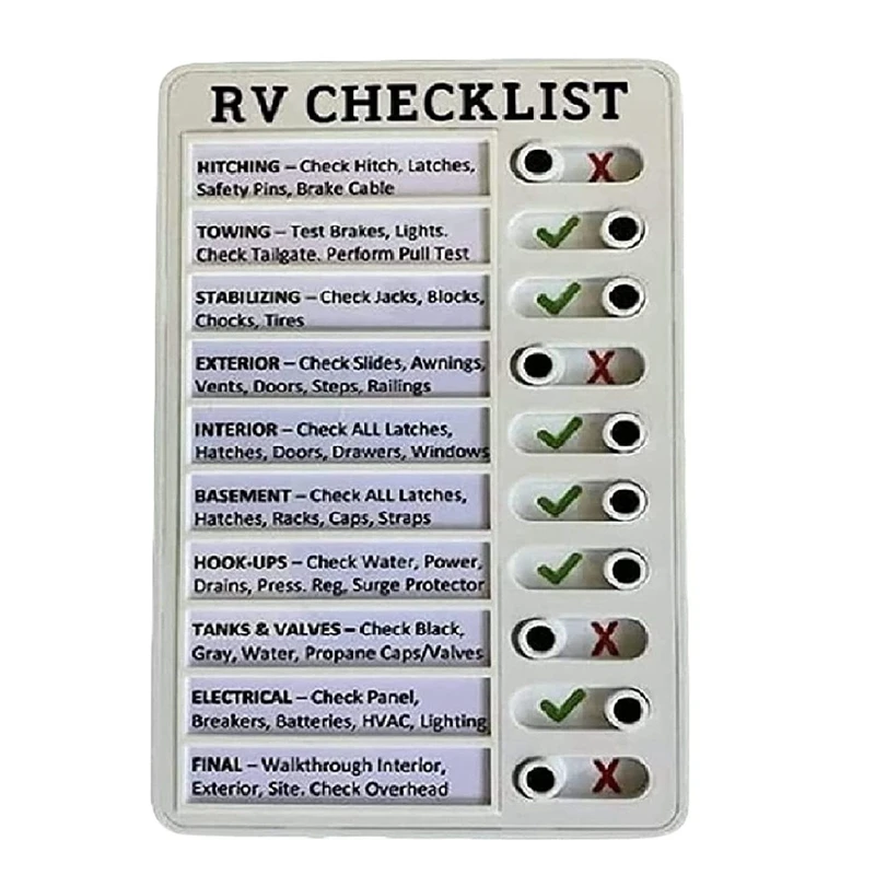 

2X RV Checklist Memo Plastic Board, Detachable And Reusable Creative Memo Checklist For Check Items And Form