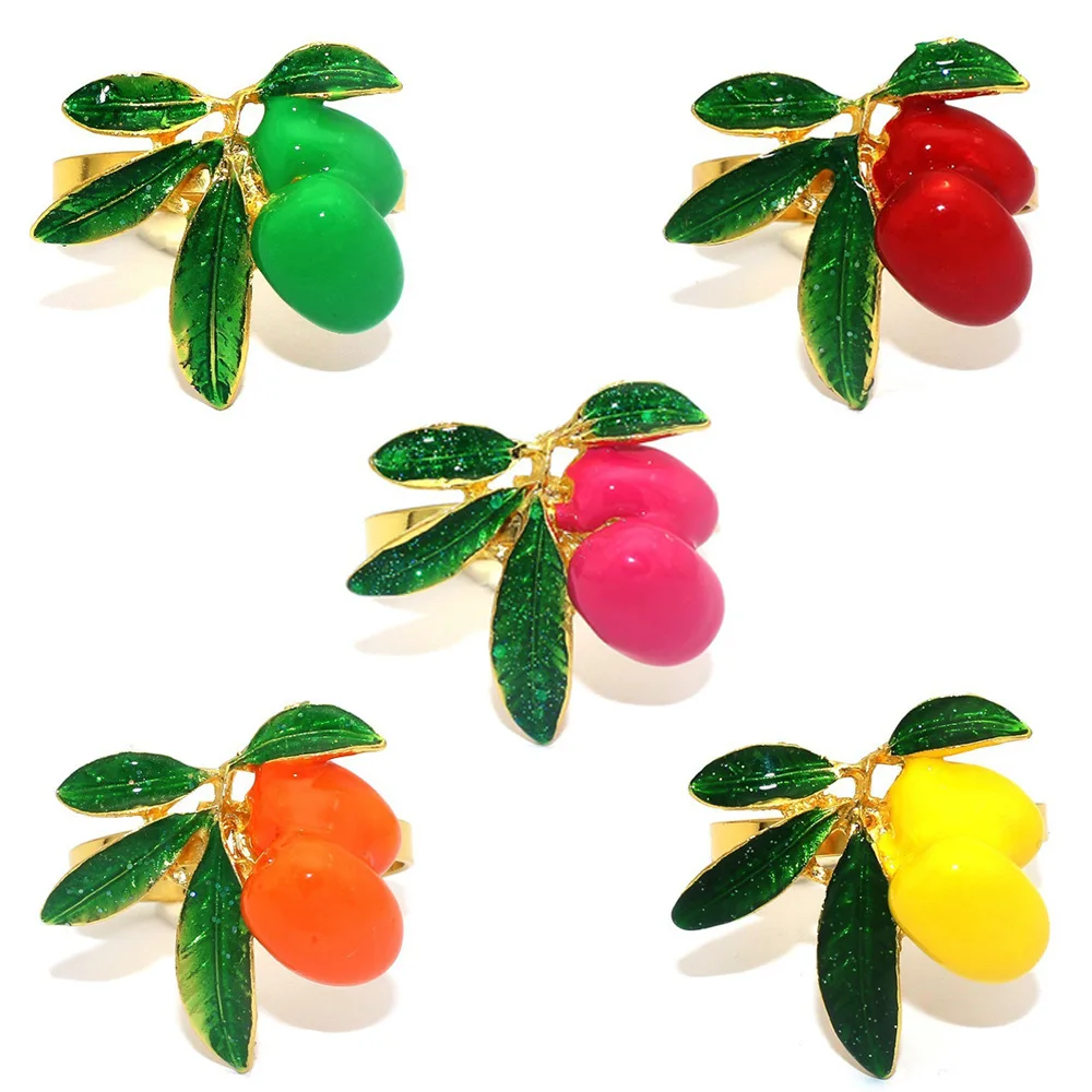 

7Pcs Hotel Tableware Fruits Lemons Napkins Buckles Napkin Rings Napkin Holder Meal Mouth Napkin Rings Wholesale By Manufacturers