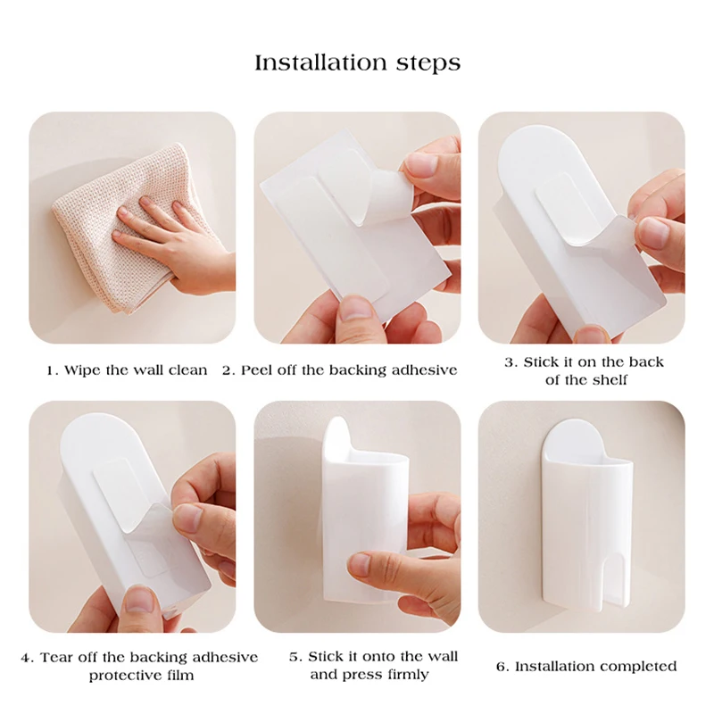 Houseeker Electric Toothbrush Holder Wall-Mounted Adult Child Toothbrush Stand Rack Space Saving Storage Bathroom Organizer