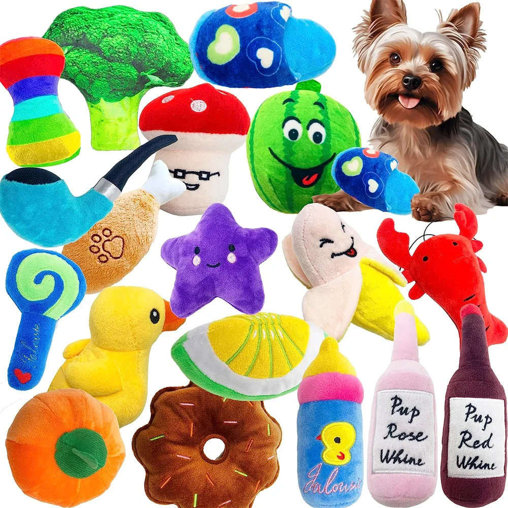 Pet Dog Toys Plush Chew Toy Soft Banana Bone Vegetable Fruit Squeaky Puppy Training Interactive Toy Bite-Resistant Pet Supplies Pet Dog Toys Plush Chew Toy Soft Banana Bone Vegetable Fruit Squeaky Puppy Training Interactive Toy Bite-Resistant Pet Supplies