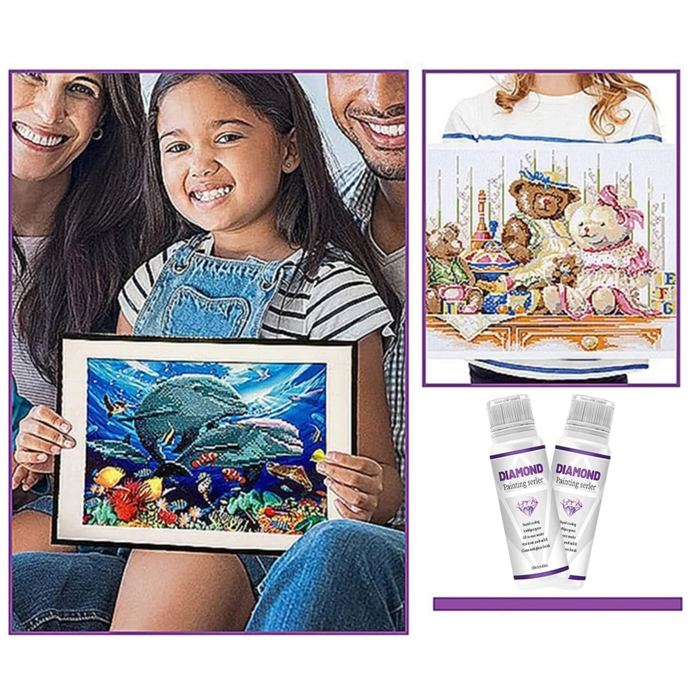 5D Diamond Painting Glue Permanent Hold Diamond Art Sealer Shine Effect Puzzle Glue Diamond Painting Sealer Artwork Maintenance