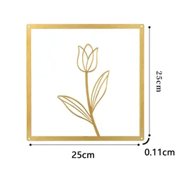 Nordic Flower Metal Wall Art Macrame Pendant - Creative Modern Decor (Golden D)