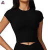 HBC Women's Training T-shirt Eco Friendly High Impact Running Top Tee Push-up Workout Pilates Fitness T-shirt Yoga Crop Top 5