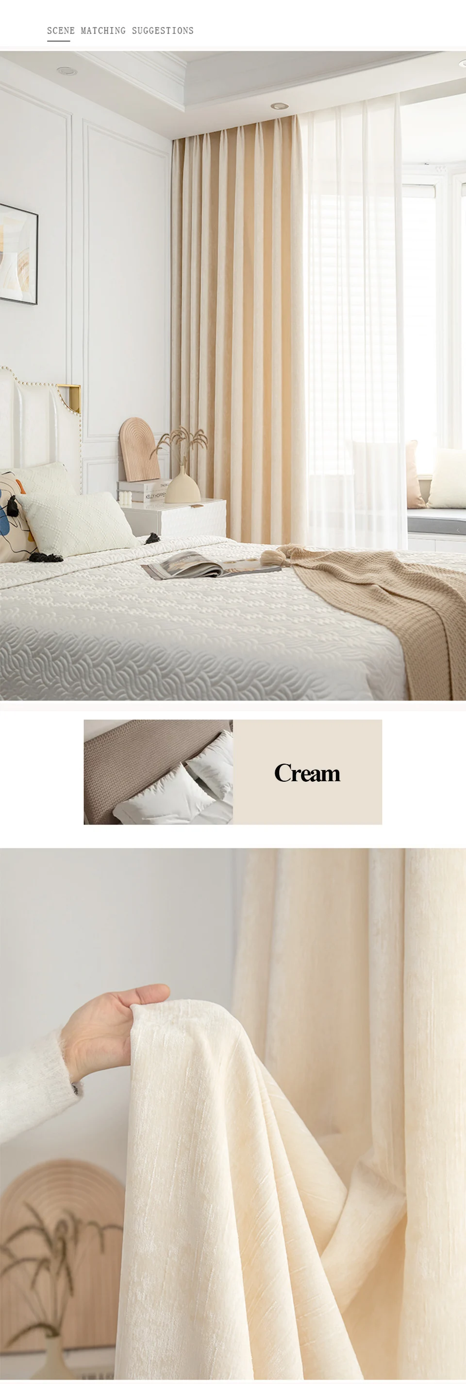 YCENTRE Solid Lmitation Cashmere Chenille Living Room Darkening Curtain Panel Drapes for Bedroom Insulating Windows Blinds