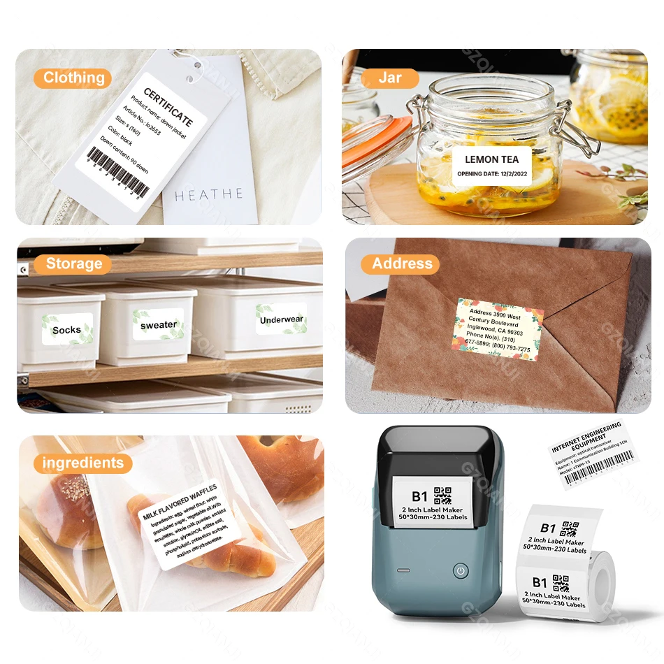 Niimbot B1 Label Mini Thermal Self-adhesive Printer BT Portable Labeller For Mobile Sticker Pocket Color Maker Printing Cheaper