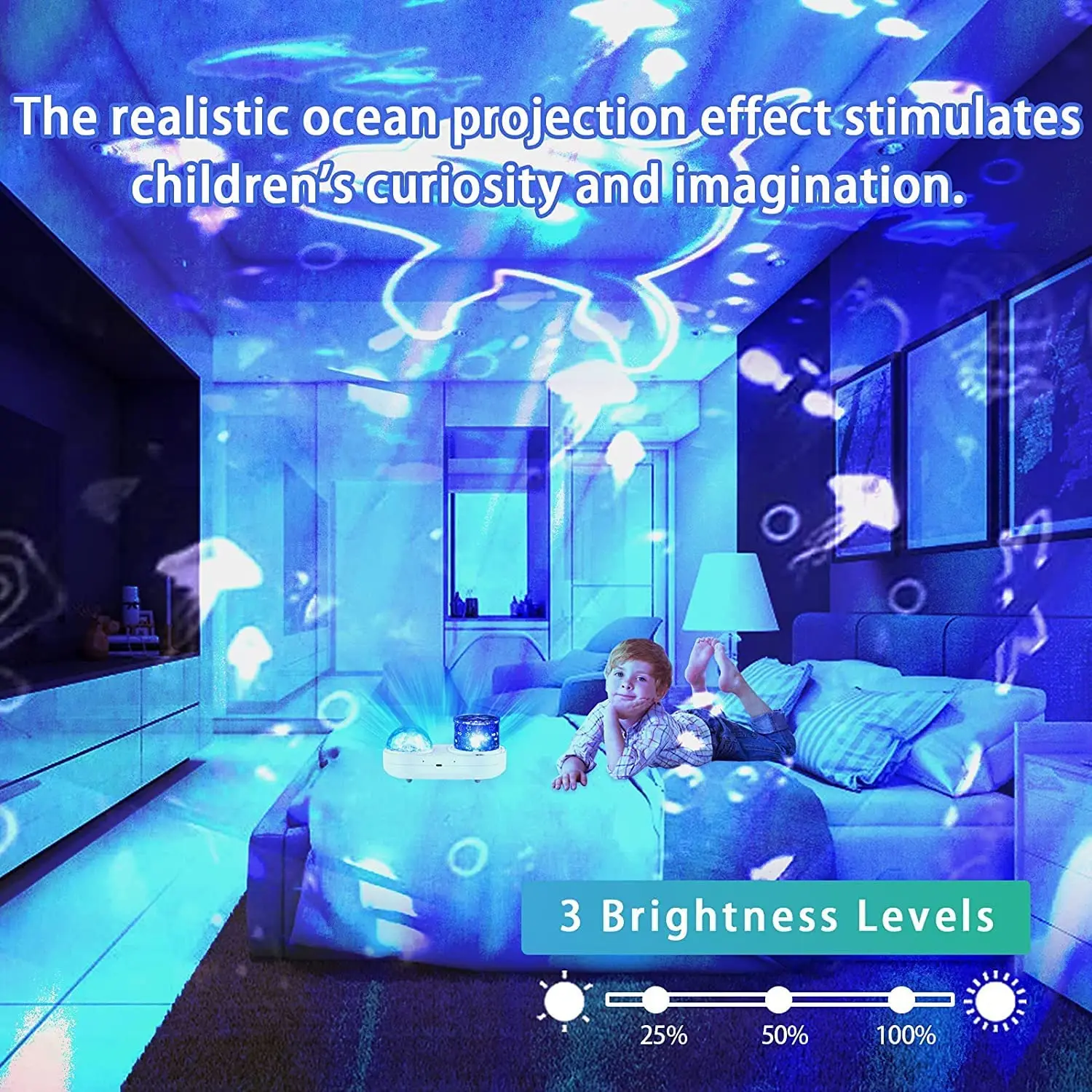 Galaxy Star Ocean Projector Night Lights by Music Speaker Starry Sky Projection Lamp for Home Room Decor Kids  Adults Baby Gift