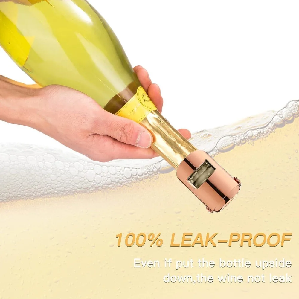 Description Picture 5 of item1PC Champagne Stopper Stainless Steel Champagne Bottle Sealer Sparkling Wine Bottle Plug Sealer Leak-Proof Bubble