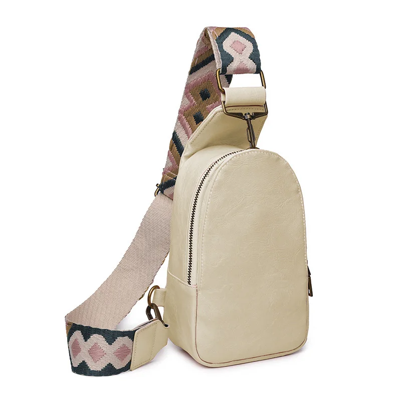 

Boho Leather Sling Bag Women Vintage Versatile Guitar Strap Crossbody Chest Bag Ladies Casual Fashion Personalization Fanny Pack