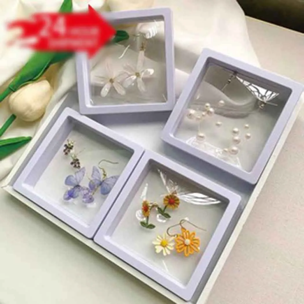 Transparent Anti Oxidation Jewelry Suspension Box PE Film Display Box Jewelry Ring Bracelet Necklace Storage