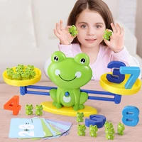 Children's Montessori Math Toy Funny Frog Scale Balance Toy Early Education Number Learning Puzzle Toys Teaching Material Gift 1