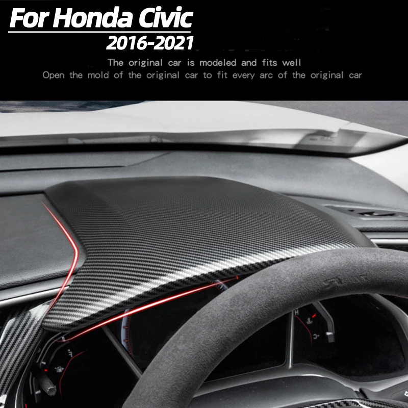 

For Honda Civic 10th Gen FK7 FK8 SIFC Carbon Fiber Dashboard Cover Center Console Steering Wheel Speeeter Cover Car Accessories