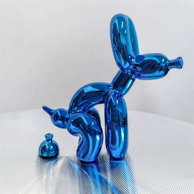 Mignon ballon chien chiot merde Statue résine Animal Sculpture décor à la maison résine artisanat décor de bureau 4