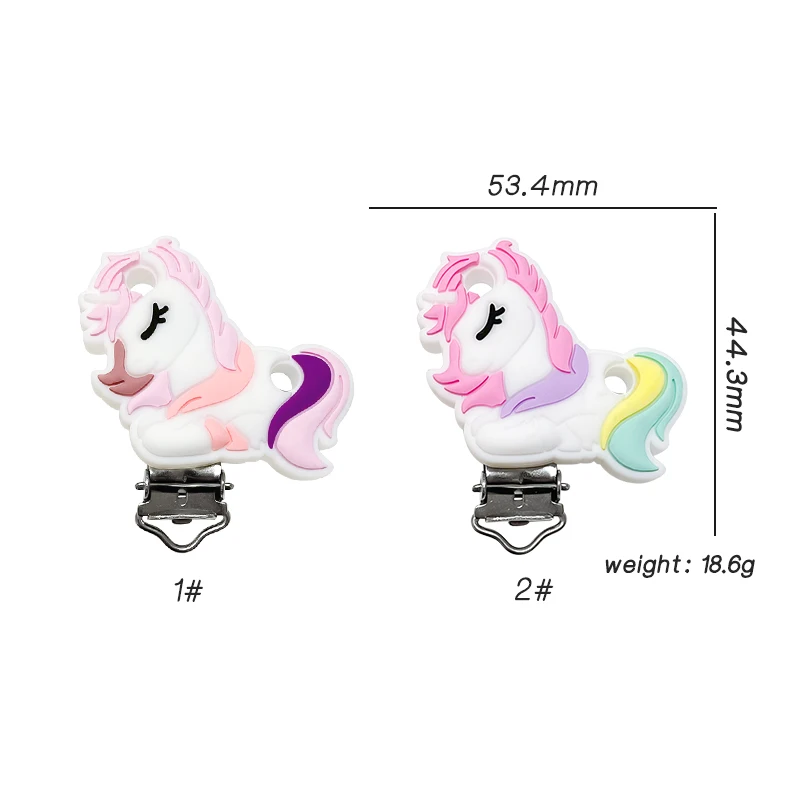3/10pcs New Silicone Unicorn Beads Teether Food-Grade Chewing Teeth Bead DIY Nipple Chain Jewelry Accessories