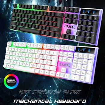 1.5m Wired Mechanical Gaming Keyboard RGB Gaming Keyboard 98 Keys RGB Backlit USB Wired Keyboard for PC Computer Laptop