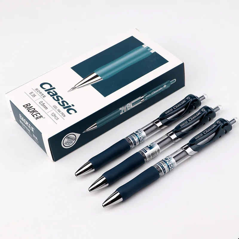 BAOKE E35 0.5mm Classic Retractable Gel Pen 12pcs 3