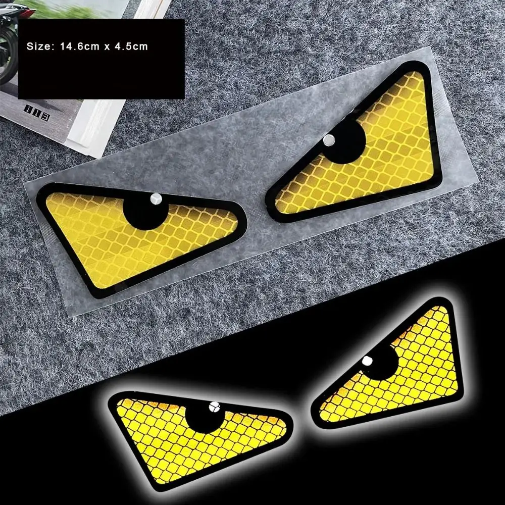 Accesorios Para Moto Reflective Eye Stickers Safety Warning Motorcycle Body Helmet Windshield Or Car Truck Fuel Tank Caps