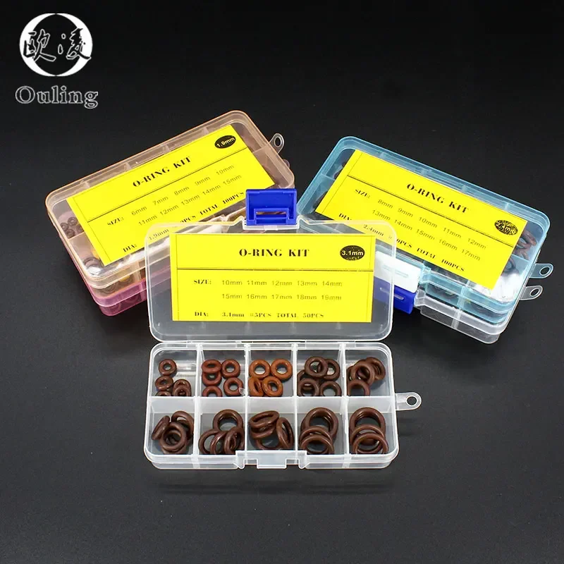 Rubber O Rings FKM O-ring kit thickness1/1.5/1.9/2.4/3.1mm