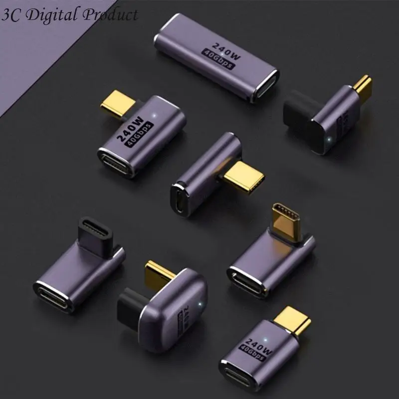휴대용 USB C 어댑터 U자형 일자형 어댑터 Type-C Female Type-C Q84A